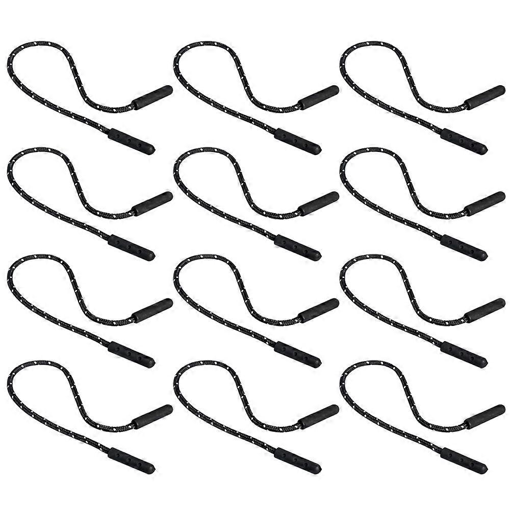 All-Purpose Zipper Pull 30PCS Multi-Purpose Zipper Pulling Cord Ideal For Use On Bags Coats And Jackets Featuring Rectangular Shape And Black Color