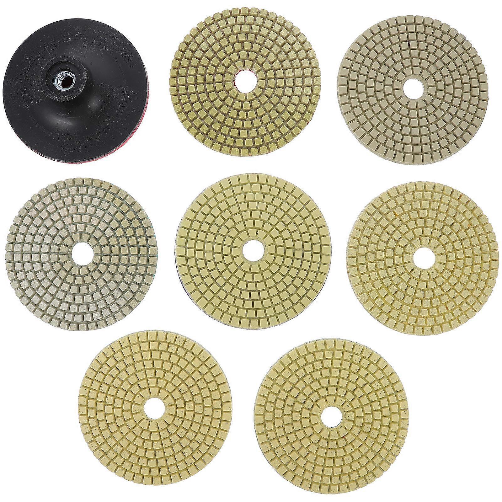 8pcs Diamond Polishing Discs for Granite Marble and Concrete Wet Use Sander Pads