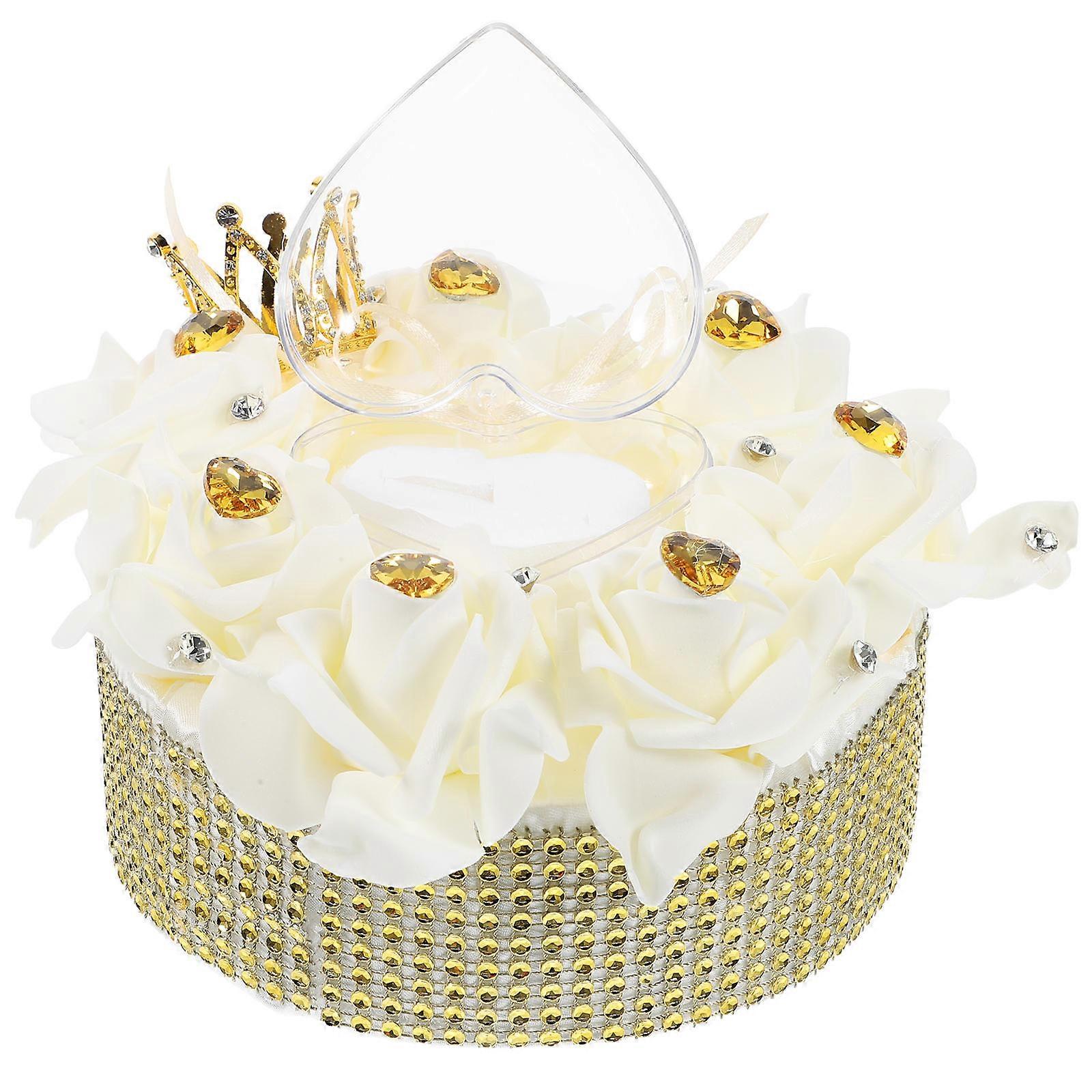 Elegant Heart-Shaped Engagement Ring Box For Weddings And Special Events In Multi Color For Decoration Purpose 1Set