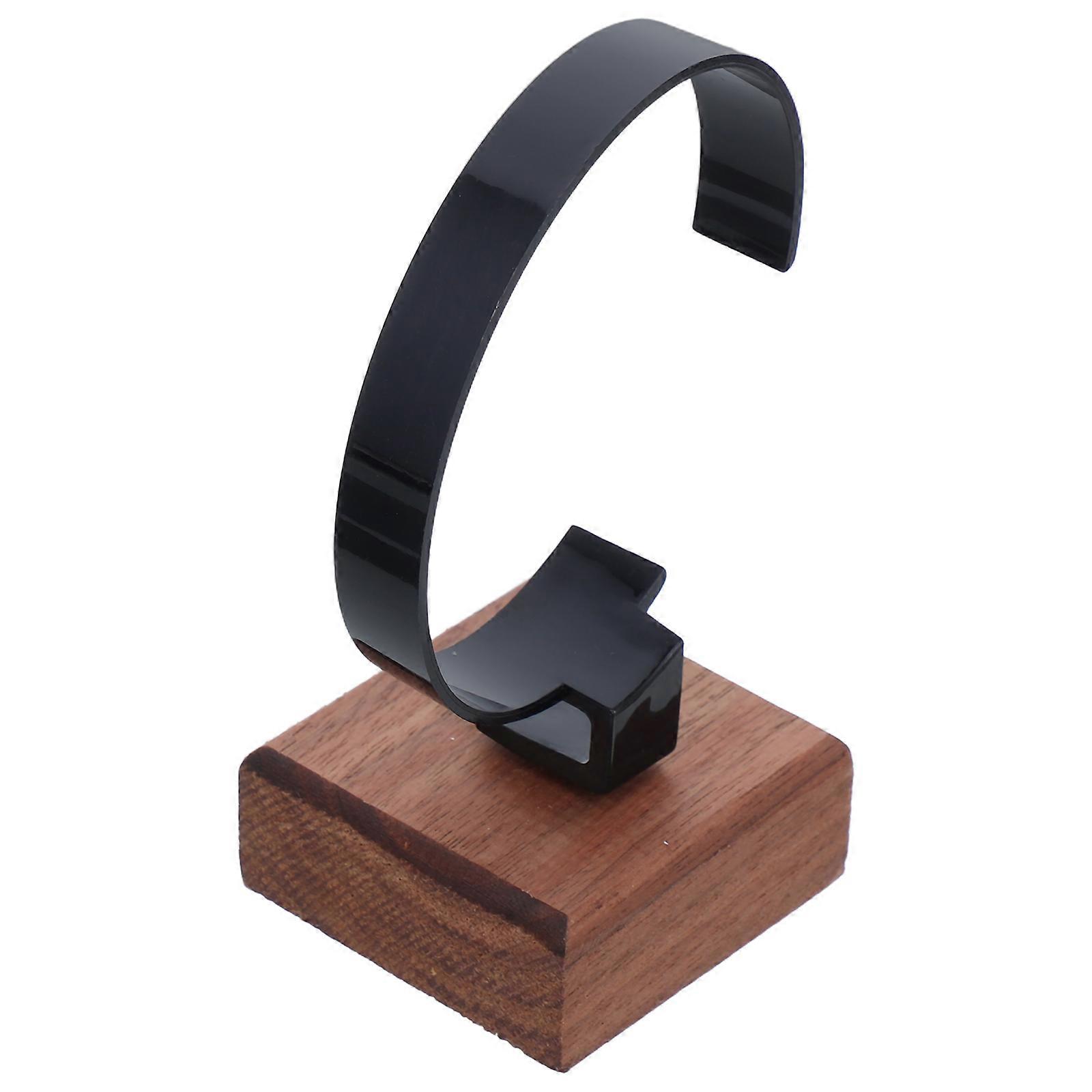 Watch Display Stand Holder with Black C Ring, Scratch Resistant Wristwatch Organizer Rack for Bracelets, Sleek Minimalist Design for Elegant Storage
