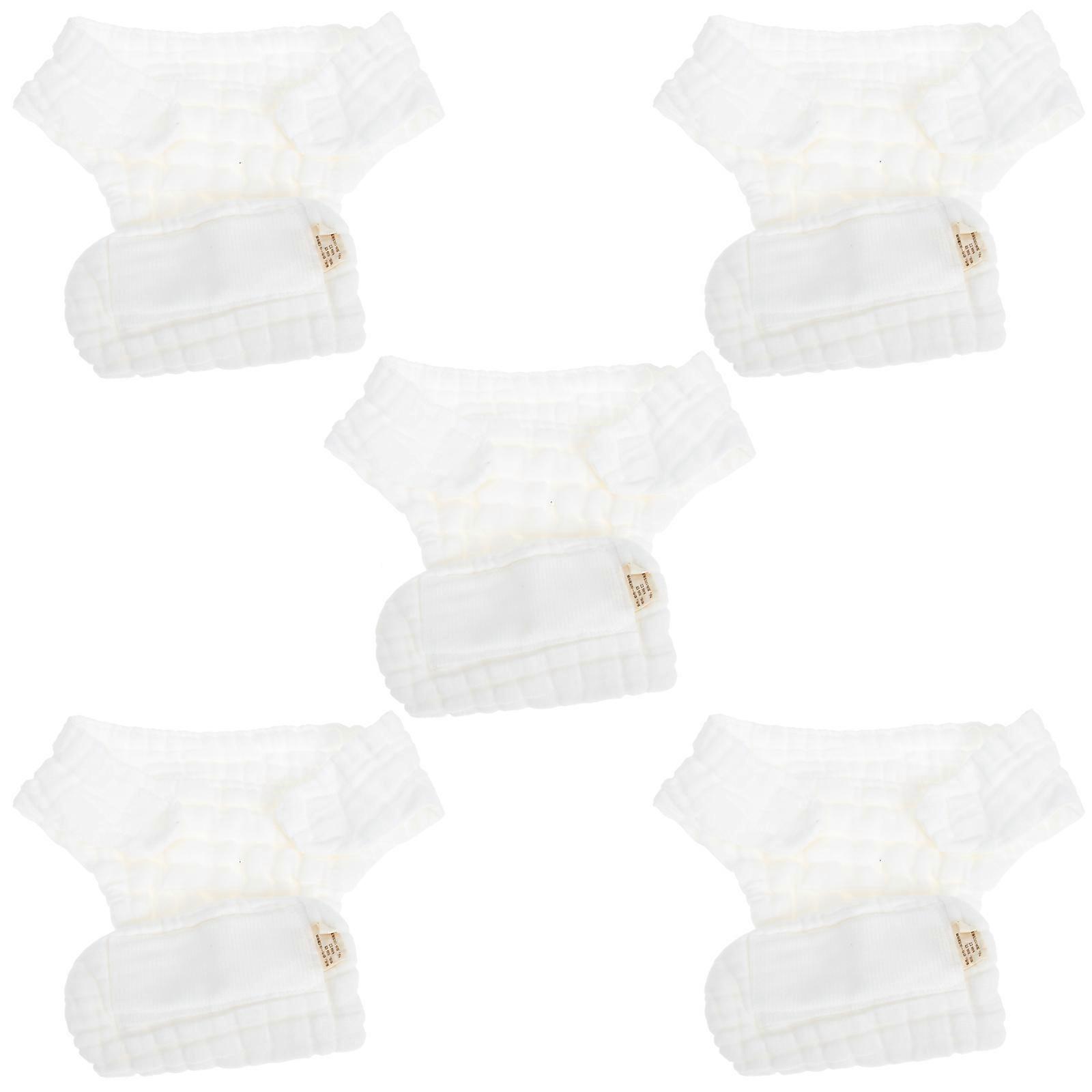 5pcs Reusable Cotton Cloth Diapers Washable, Leak Resistant, Absorbent Diaper Pants for Newborn Soft Comfort &
