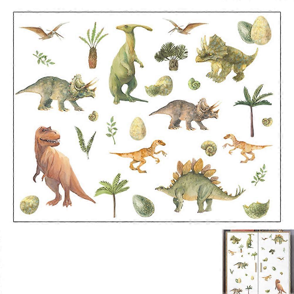 Self Adhesive Wall Stickers 1 Set Dino Wall Decals For Home Decoration Assorted Color Easy Peel And Stick Effect