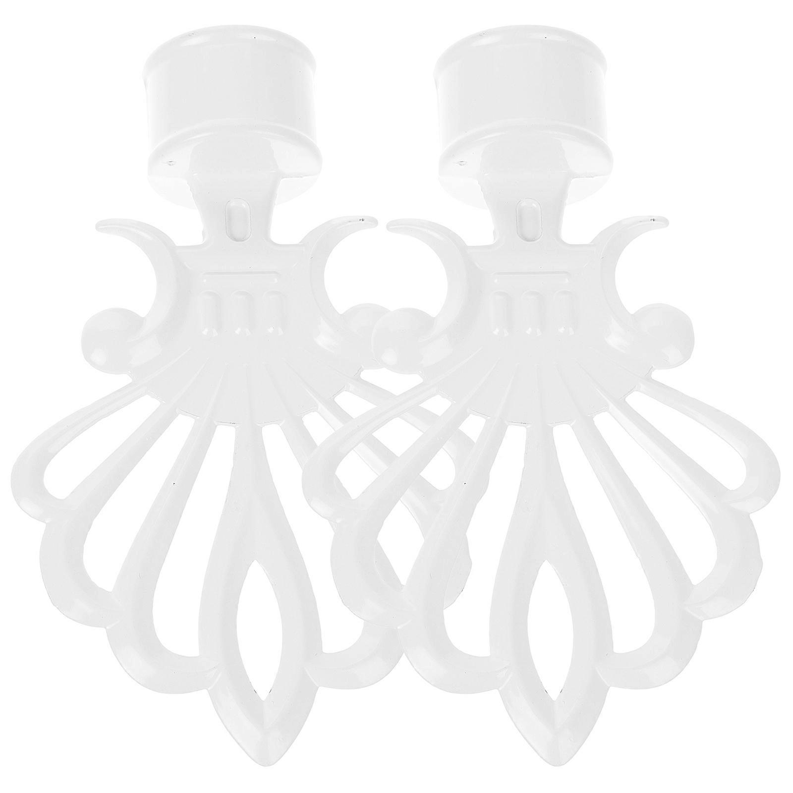 White Iron Curtain Rod End Caps for Home Use with Stylish Design 2 Pcs