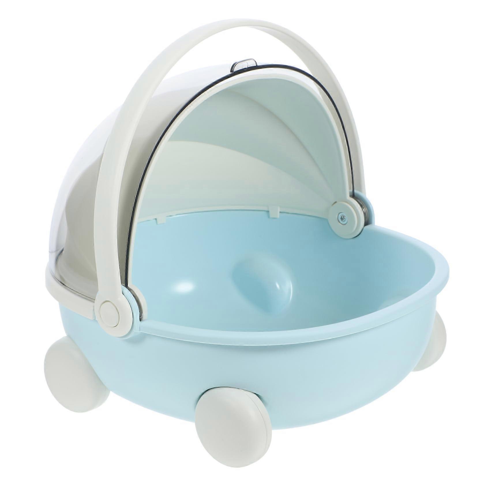 Desktop Storage Box, Sturdy Multifunctional Organizer, Dustproof, Sky Blue