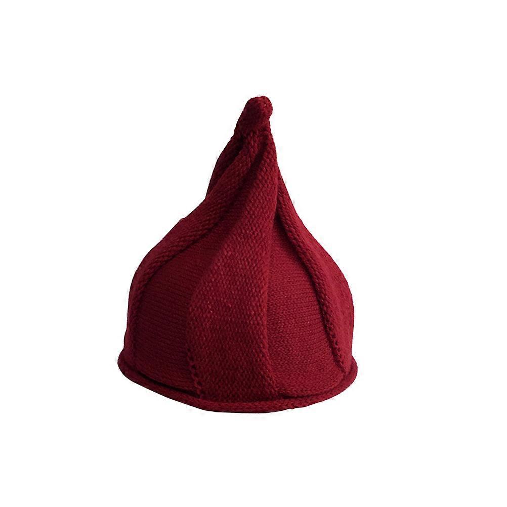 Red Knitted Pointed Hat for Kids with Super Texture and Elasticity Warm and Stylish Winter Wear