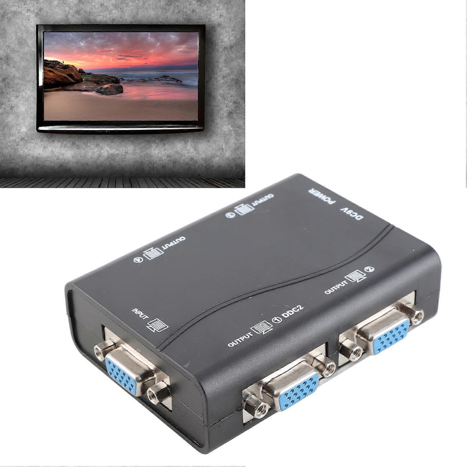 VGA Splitter 1 In 4 Out 250MHz 1920x1440 USB Powered HD Video