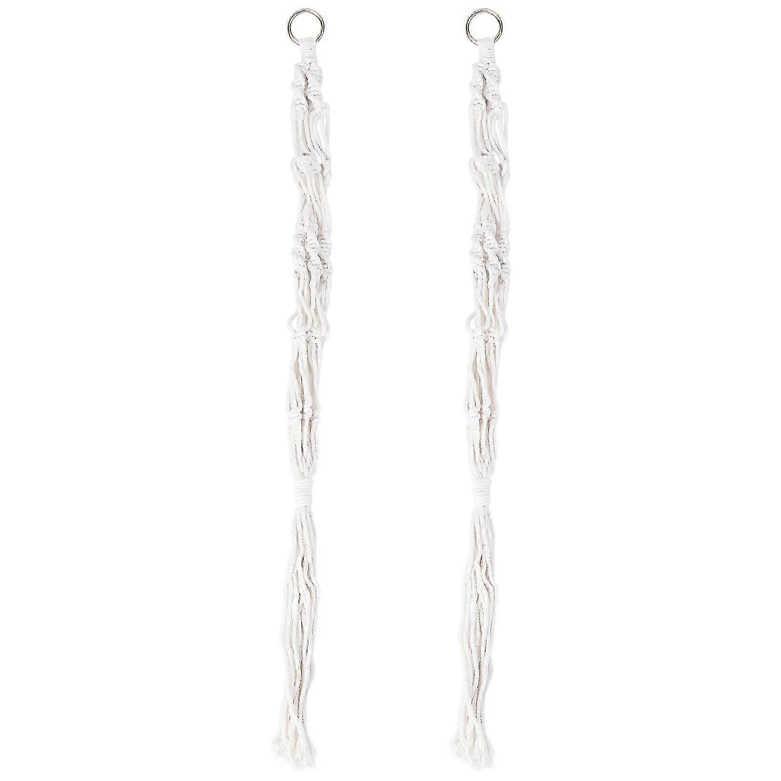 2Pcs Flowerpot Hanging Net Hand Knitting String Bag Wall-mounted Decor for Home Garden Store Size Small
