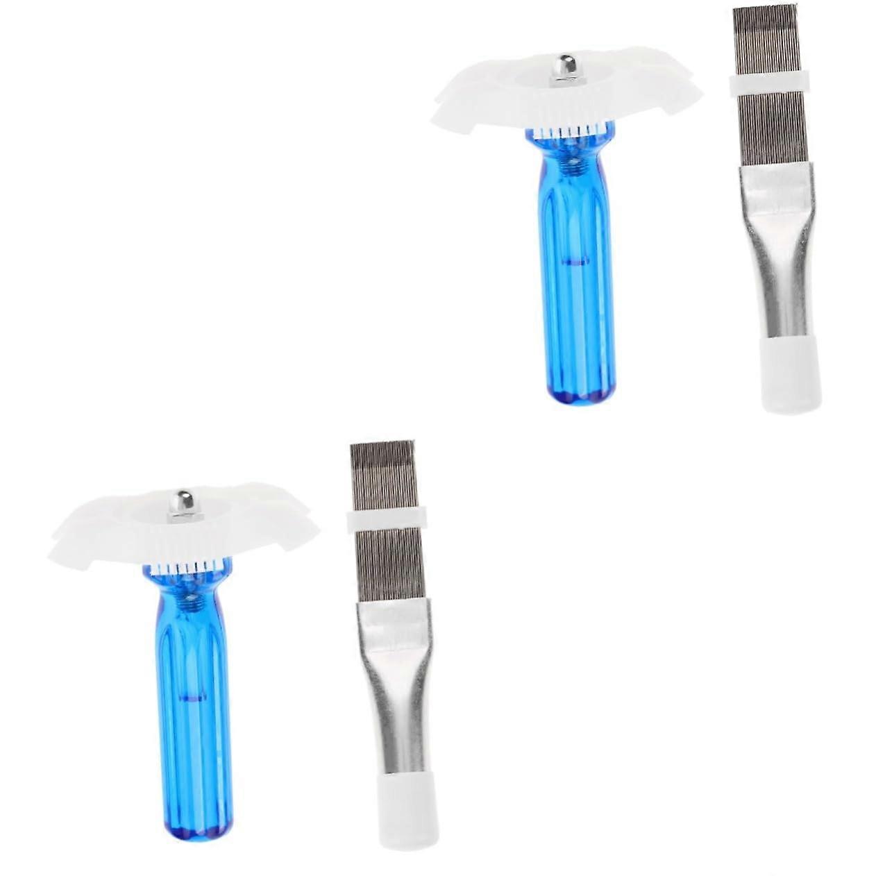 Fin Comb Air Conditioning Brush Pack of 4 AC Coil Cleaner Radiator Cleaning Tool Plastic 14.80x2.80x2.00cm Assorted Colors
