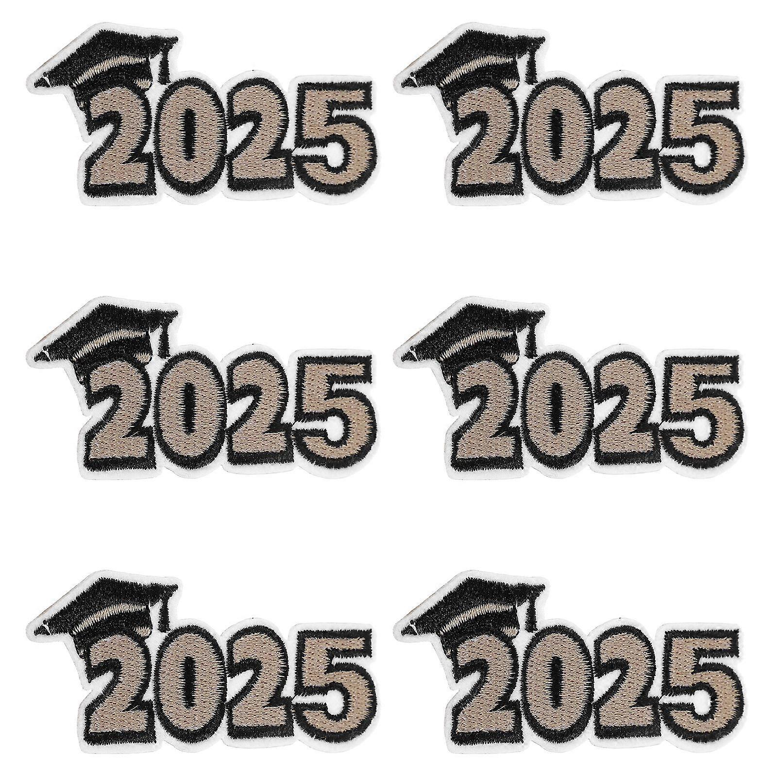 6pcs Graduation Iron On Patches For Clothes And Hats 2025 Graduation Party Decorations Embroidered Patches For Senior Class And Academic Recognition