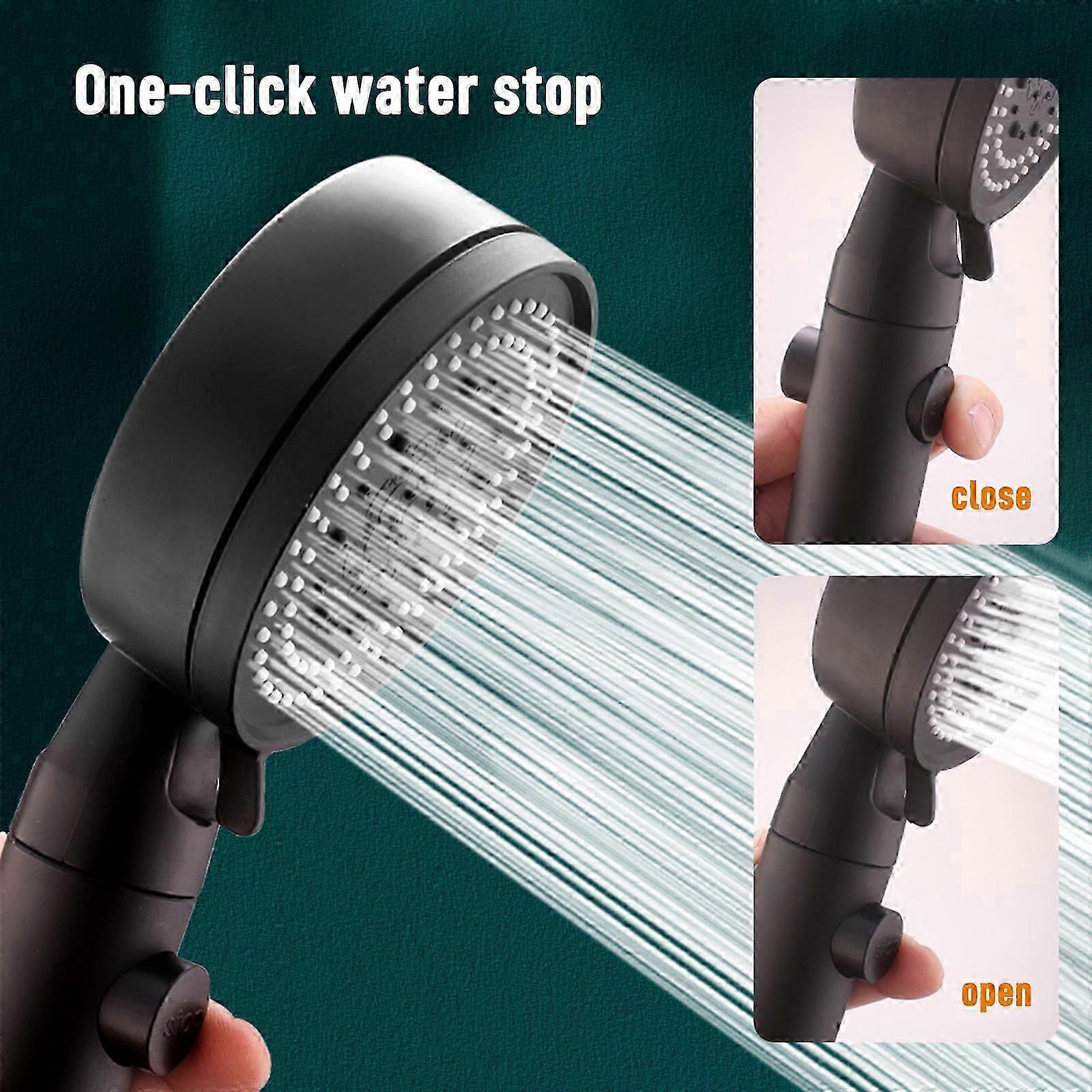 5-Mode High Pressure Shower Head with Water Saving Button for Bathroom Supplies