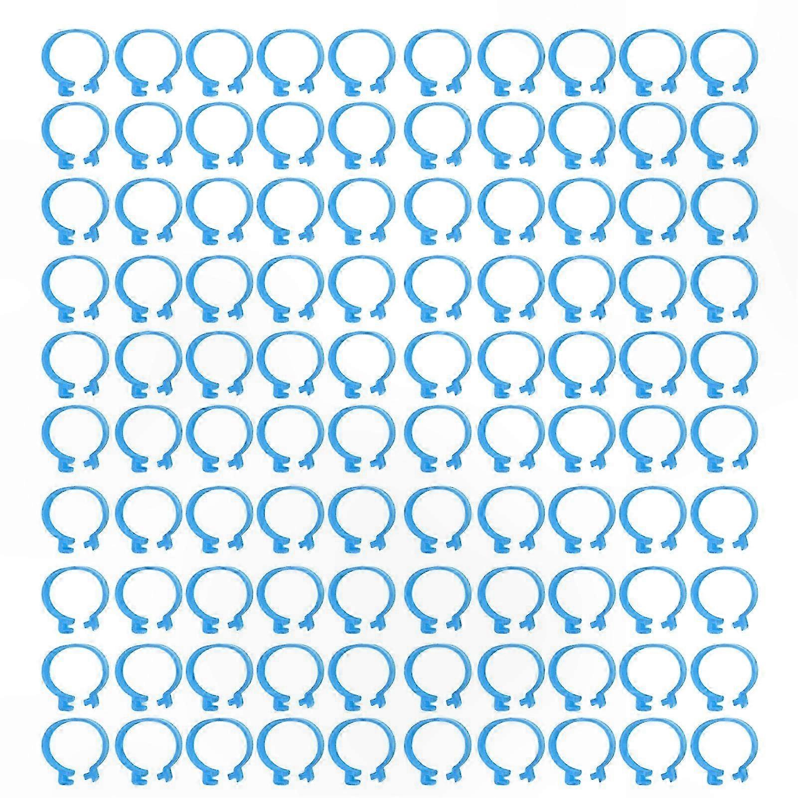 100 Pcs Adjustable Leg Bands for Chicken Duck Bird Identification Blue 20mm Open Buckle Ankle Rings for Poultry Management