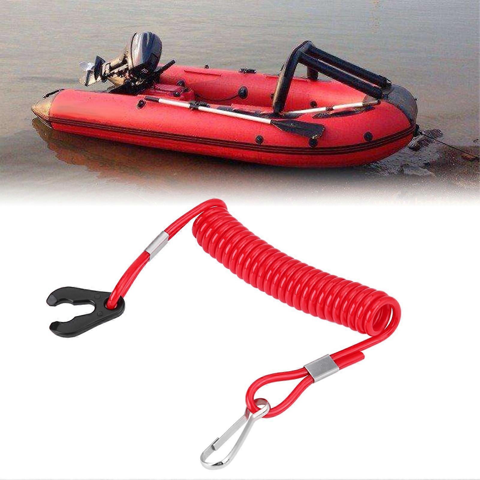 Outboard Engine Kill Switch Key Lanyard Rope Clip Red 10cm-140cm
