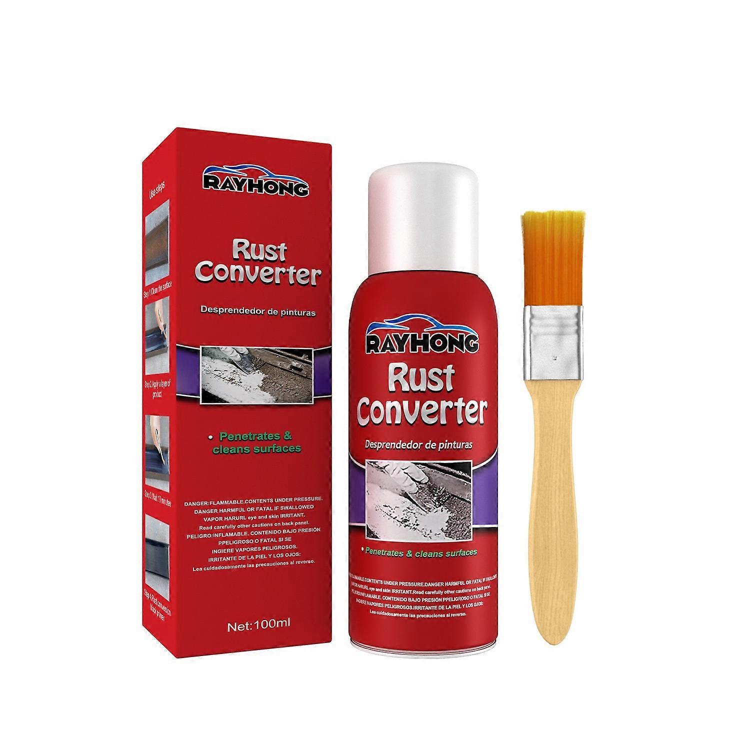 1-6pcs RAYHONG Rust Converter for Metal 100ml Rust Inhibitor Paint with Brush Fast Rust Preventative