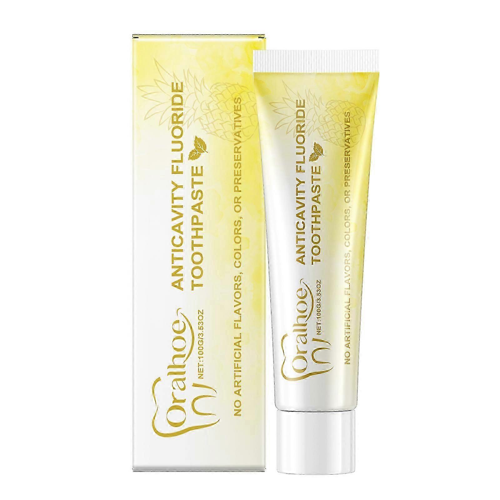 Oralhoe pineapple flavored toothpaste Gentle and refreshing fruity scent, cleans and protects teeth, whitens and protects daily care toothpaste