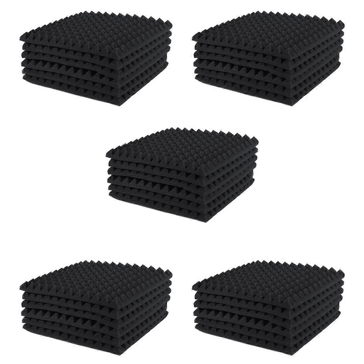 30 Pcs Acoustic Panels Foam Board Studio Sound-Absorbing Firewall Wedge Tiles Helps Reduce and Unnec