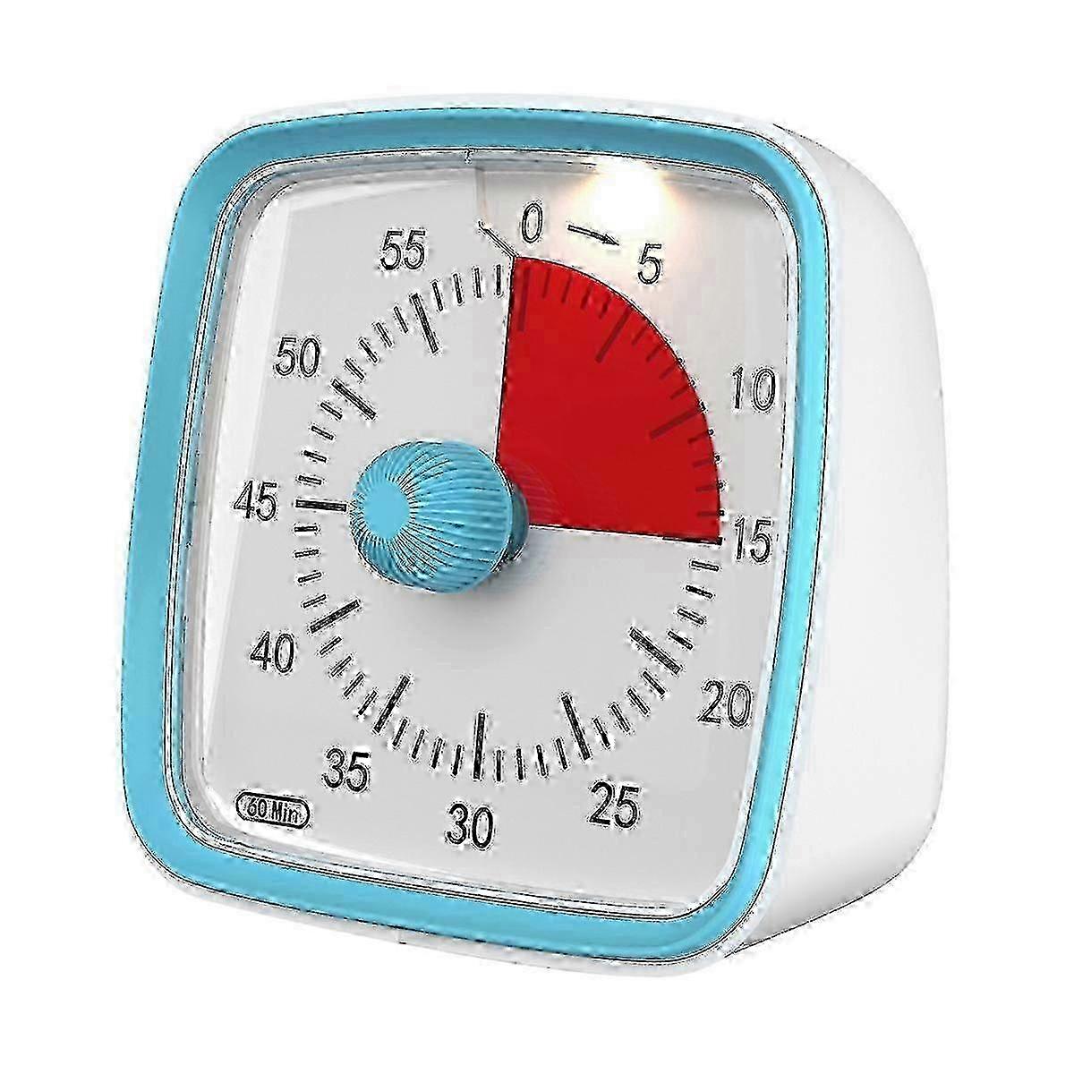 Visual Timer with Night Light Feature: 60-Minute Countdown for Adults, Time Management Tool in Blue