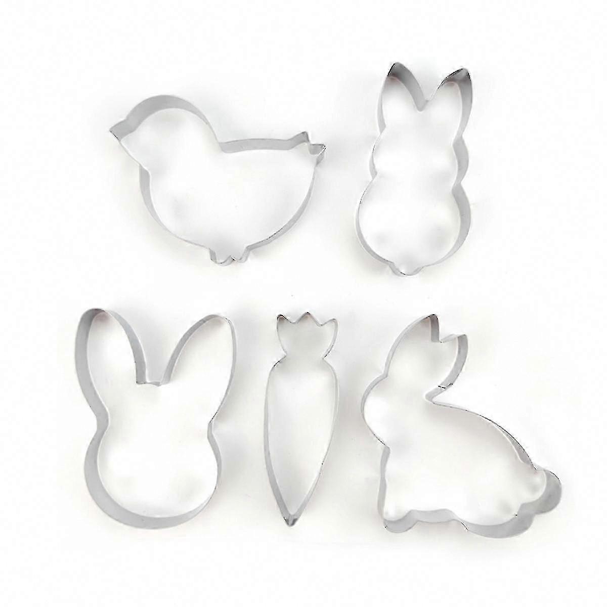 5 PCS Easter Cookie Moulds Set - Bunny, Carrot, Chicks for Kids Baking