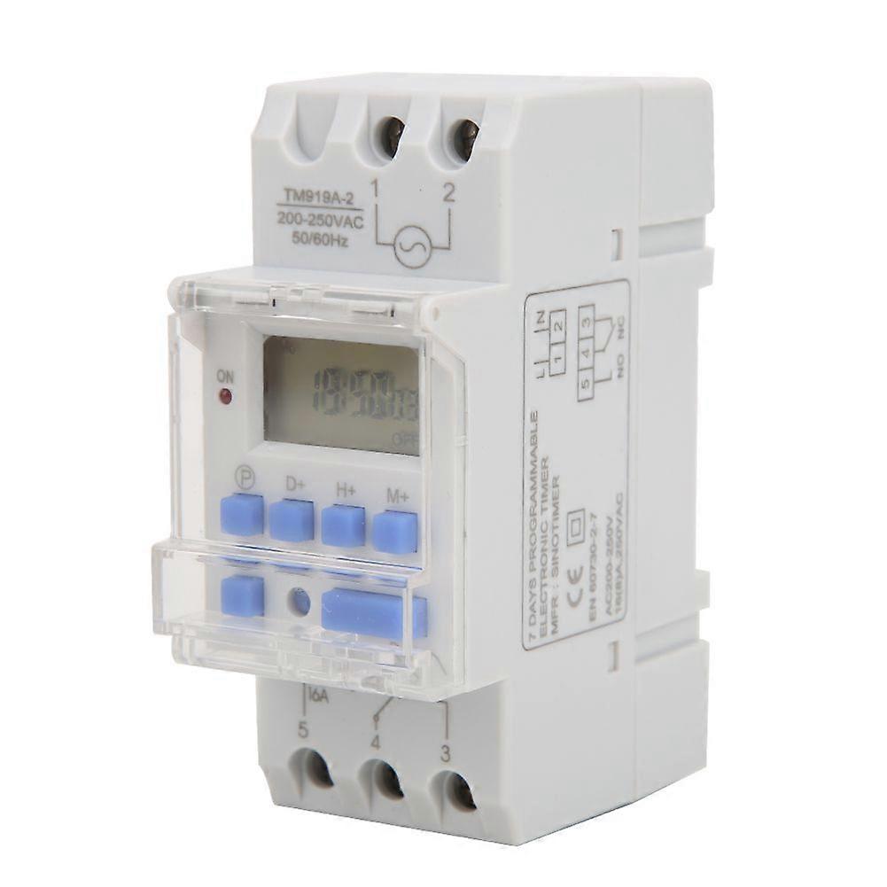 TM919A-2 200-250V AC 16A LCD7 Days Programmable Digital Timer Switches