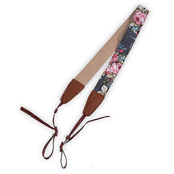 Adjustable Camera Strap Neck Shoulder Strap Universal Floral Pattern Strap for SLR DSLR (Blue)