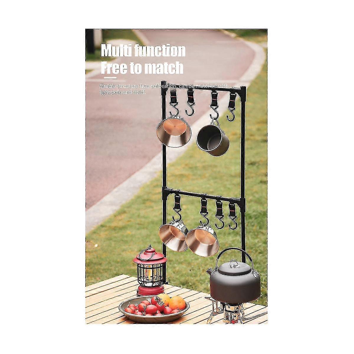Outdoor desktop storage rack, made of aluminum alloy, multi-layer adjustable, easy to install and durable