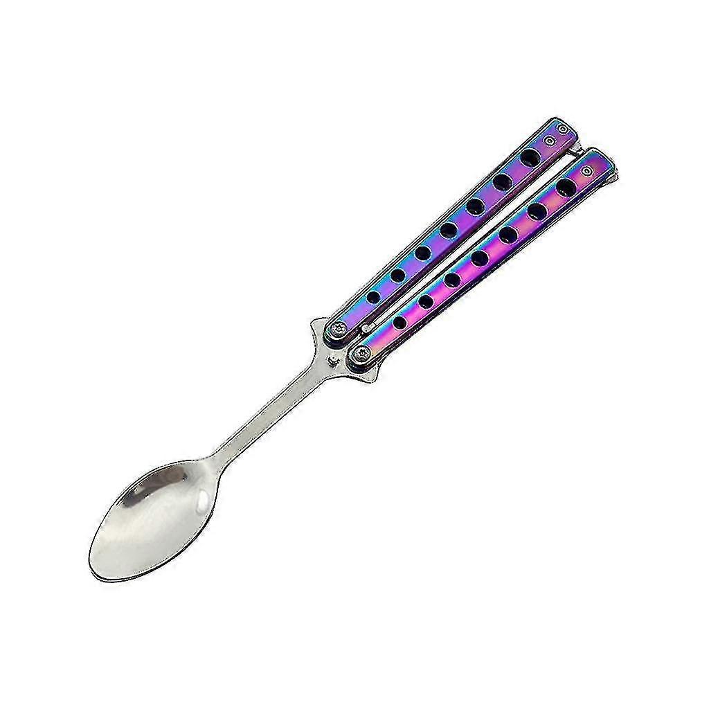 Butterfly-shaped stainless steel folding spoon and fork set, suitable for multiple occasions