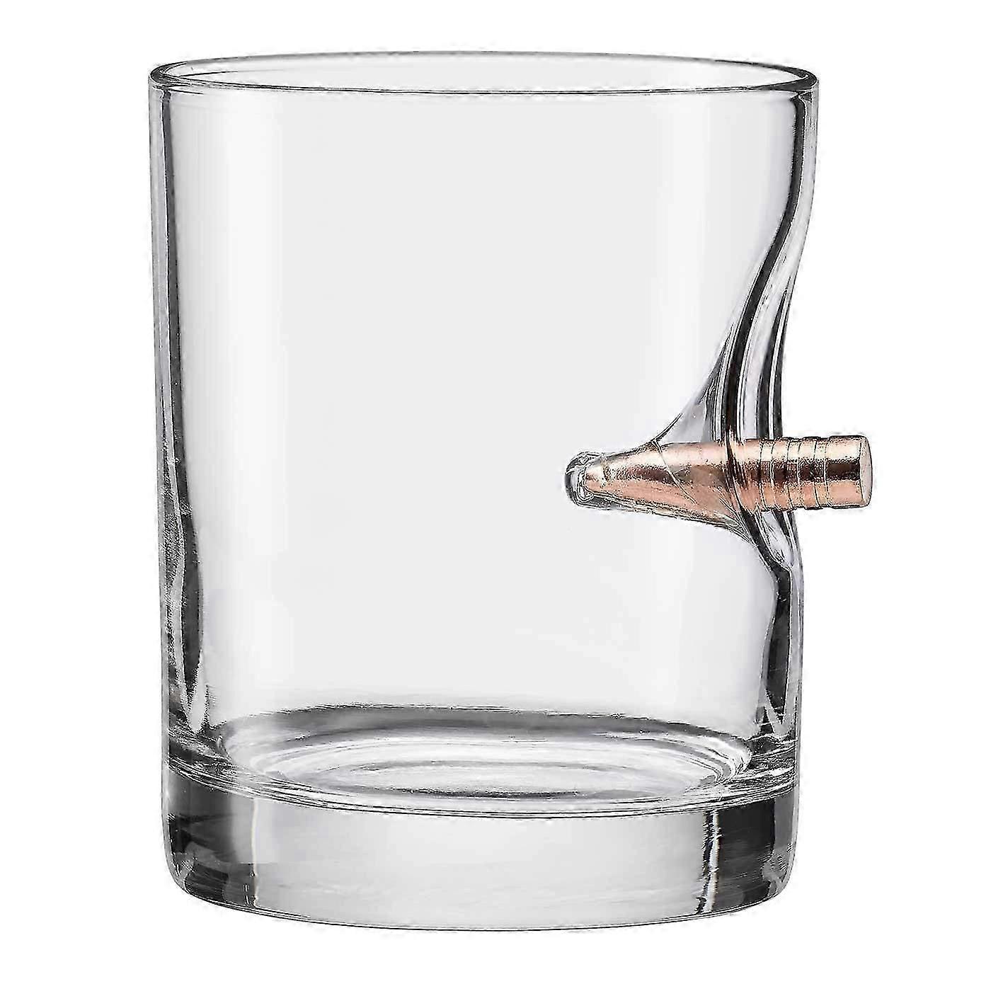 glass with real .308 bullet for whisky and spirits