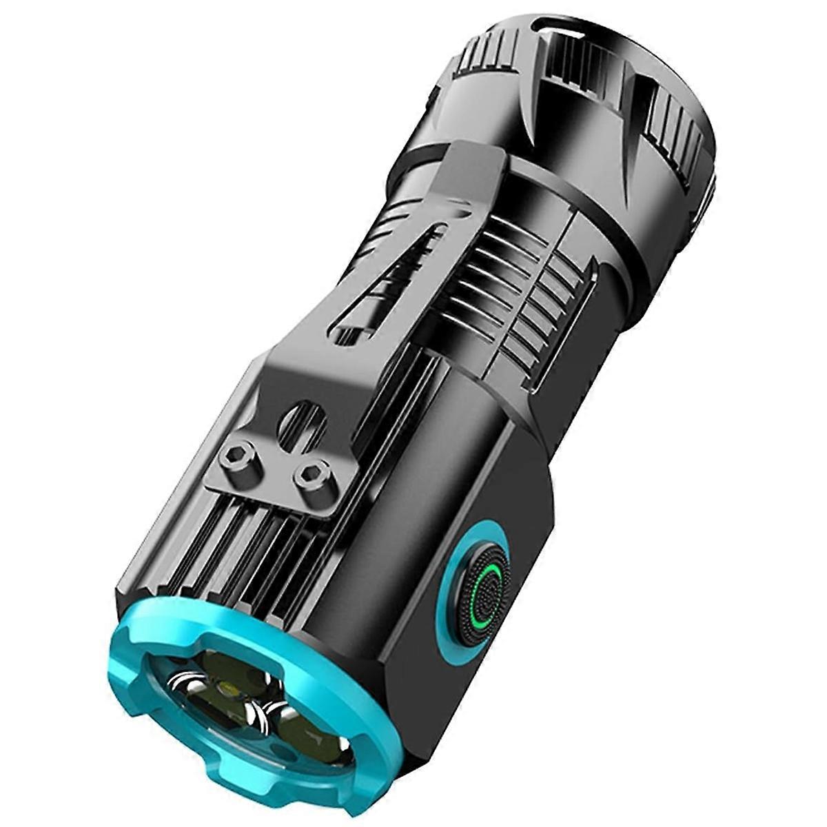 Multifunction Rechargeable 1000 Lumens LED Flashlight with Emergency Strobe Light 3 Lamp Beads Outdoor Camping Torch