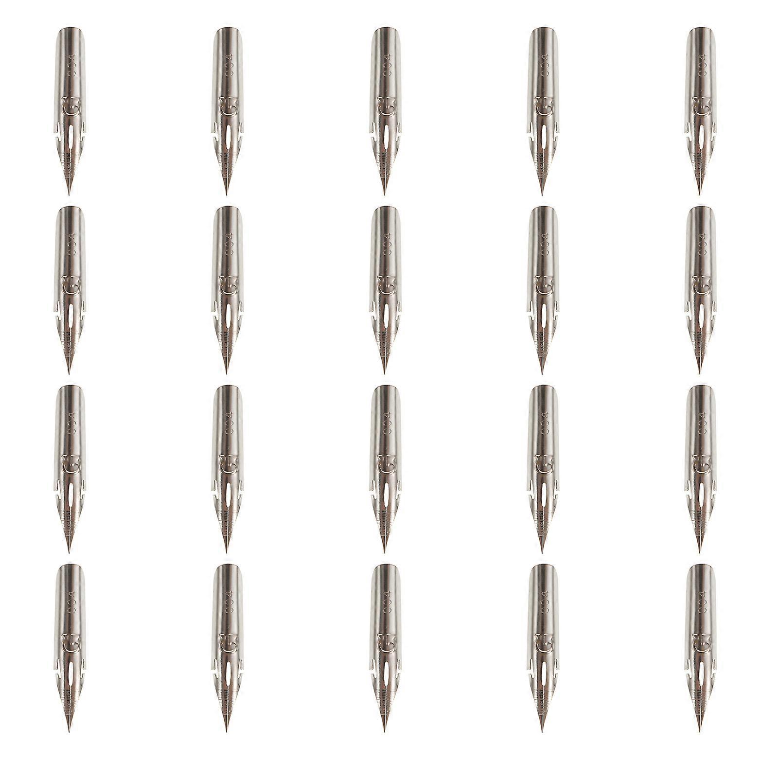 Silver Calligraphy Pen Nibs Stainless Steel Dip Pen Nibs 20Pcs Set