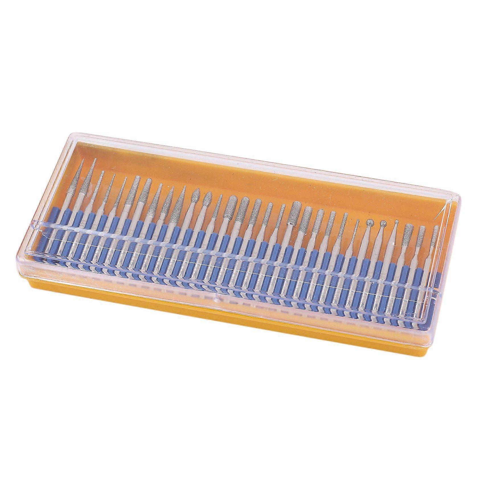 30 Pcs Bur Diamond Grinding Head Set Coated Carving Burrs Tool Bit Grit 120 3Mm 1/8 inch For Tools