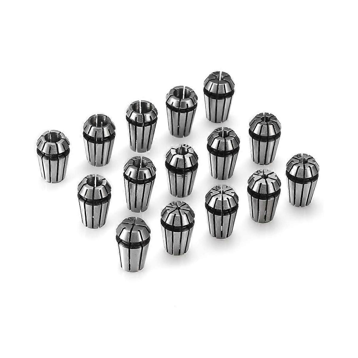 15PCS ER11 Precision Spring Collet Set for CNC Engraving Milling Lathe Chuck Tool 1.0mm-7.0mm & 1/4