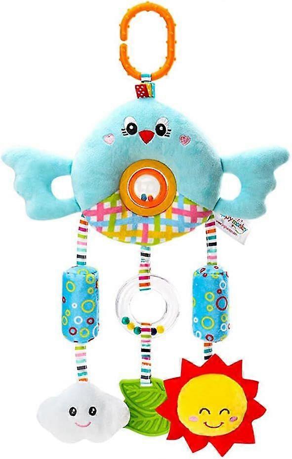 Stroller Toy, Baby Hanging Rattle Toy Soft Hanging Plush Toy with Teething Ring