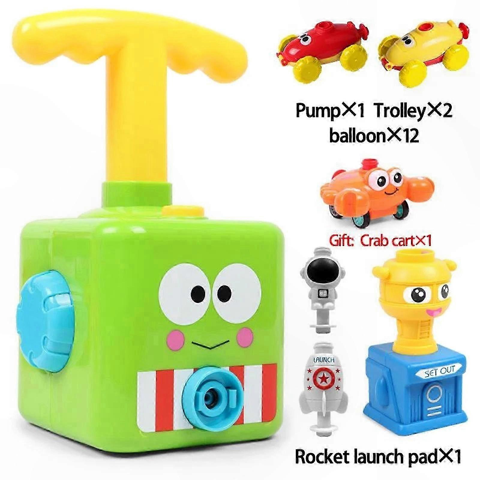 Balloon Powered Car Toy Set with Launcher and Pump for Kids