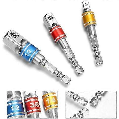 3 Piece Socket Adapter [1/4", 1/2", 3/8"] Hex Socket Wrench Adapter.