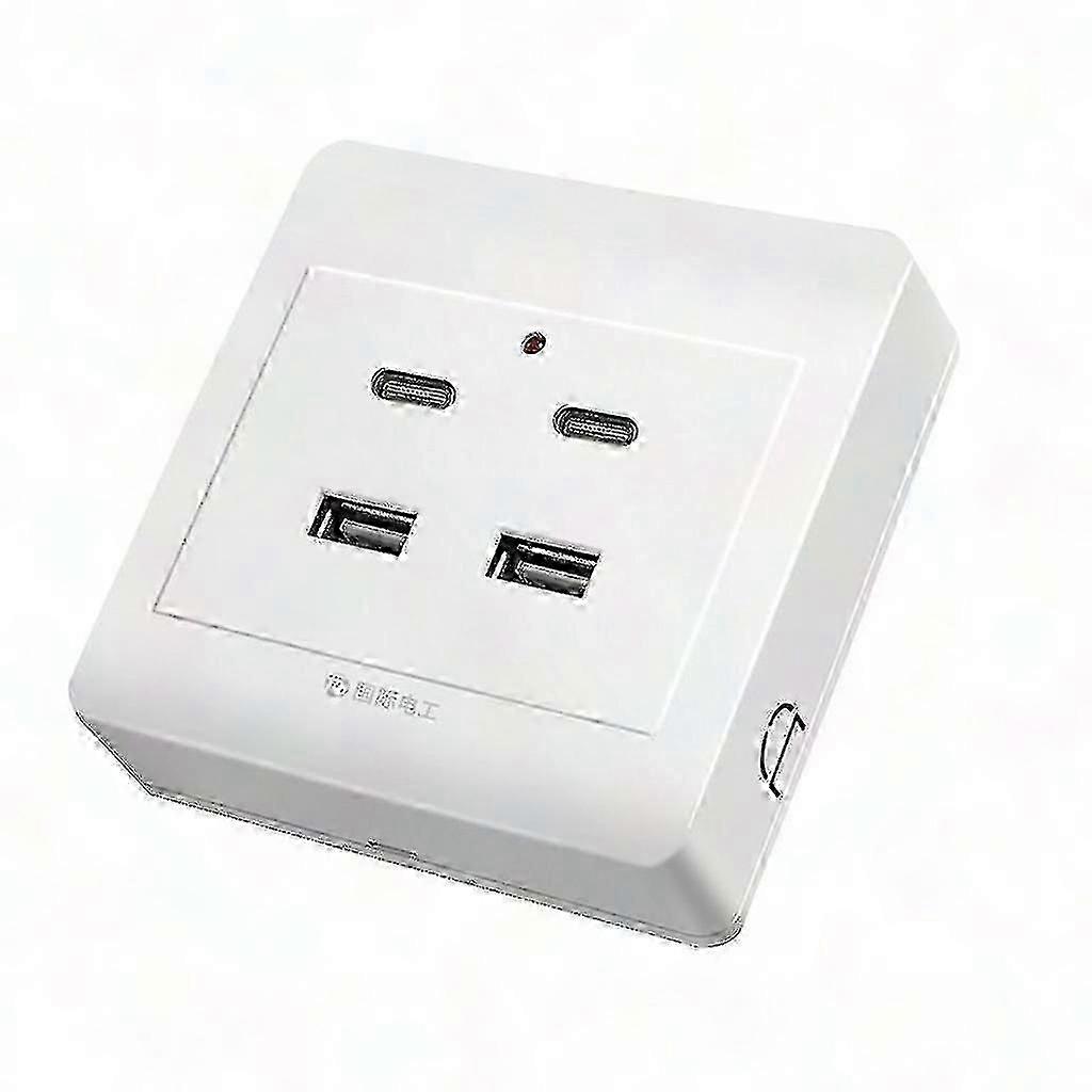 USB Outlet with Type C & USB Ports - Fast Charging Wall Power Socket