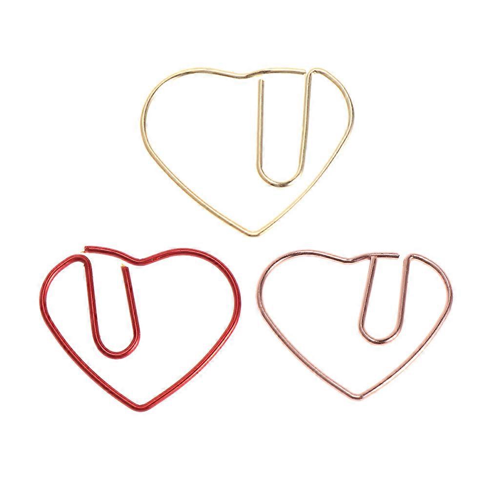 Heart Shape Paper Clips for Office Use 50Pcs Assorted Color Creative Clips