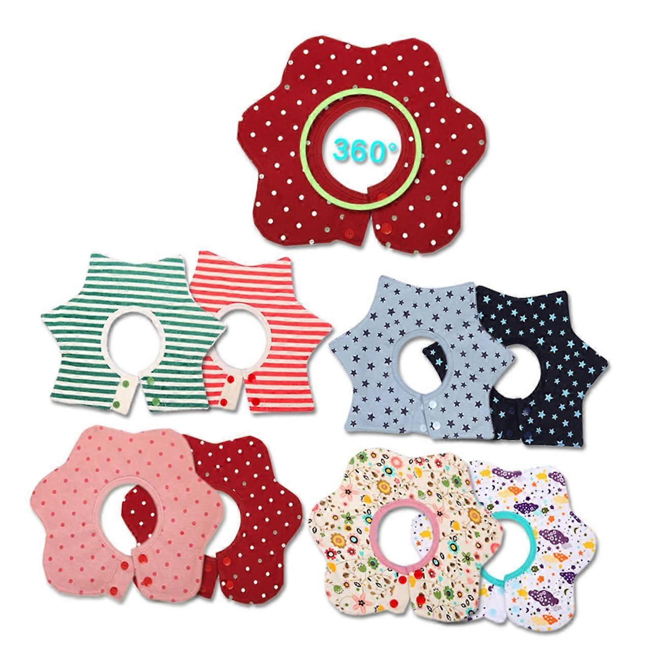 Rotating Bibs For Newborns Muslin Drool Bibs Absorbent Burp Cloths Red Unisex