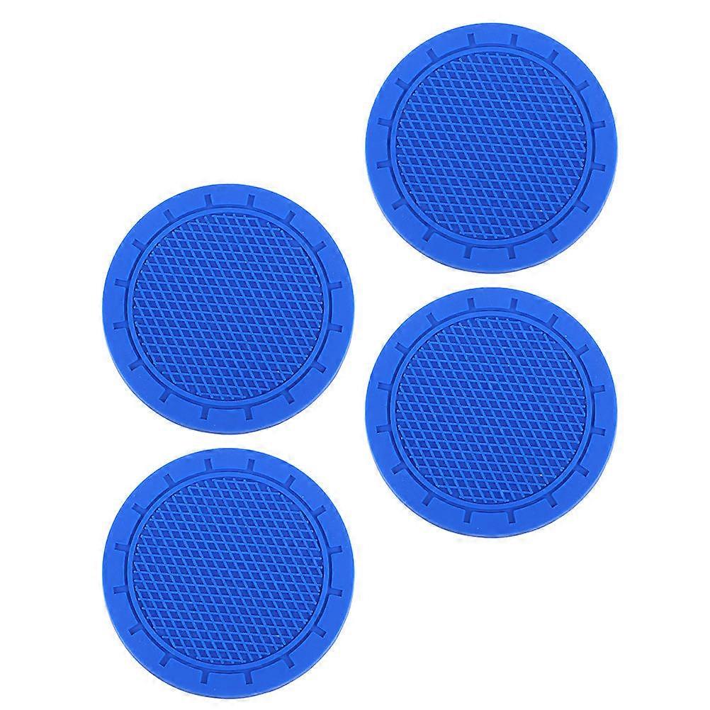 Blue Non-slip Car Coasters with PVC Material for Practical Use in Car Office or Home 4 Pcs