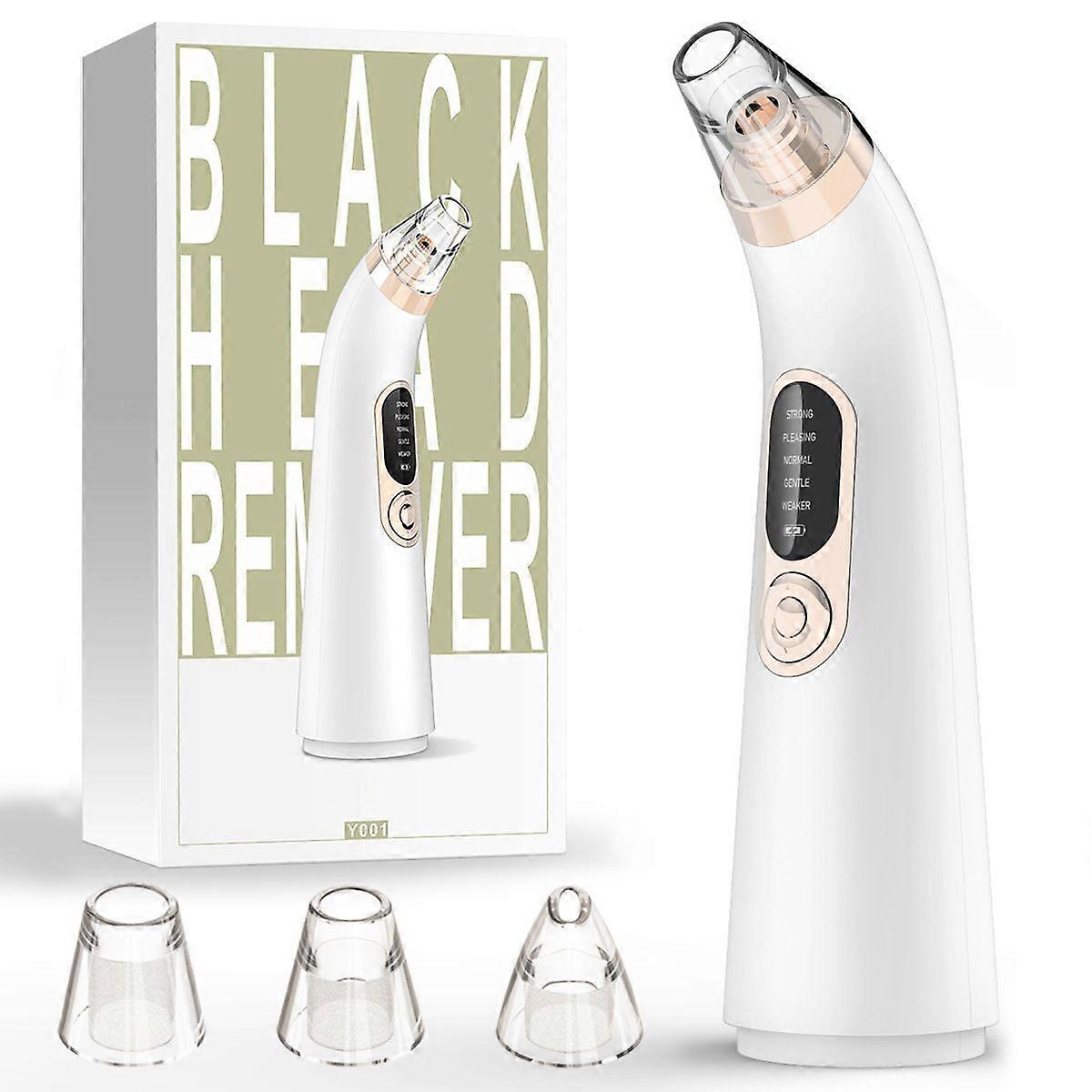 Blackhead Remover Pore Vacuum: 5 Modes, 4 Probes, Acne Extractor Tool with 4pcs Kit for Men & Women(white)