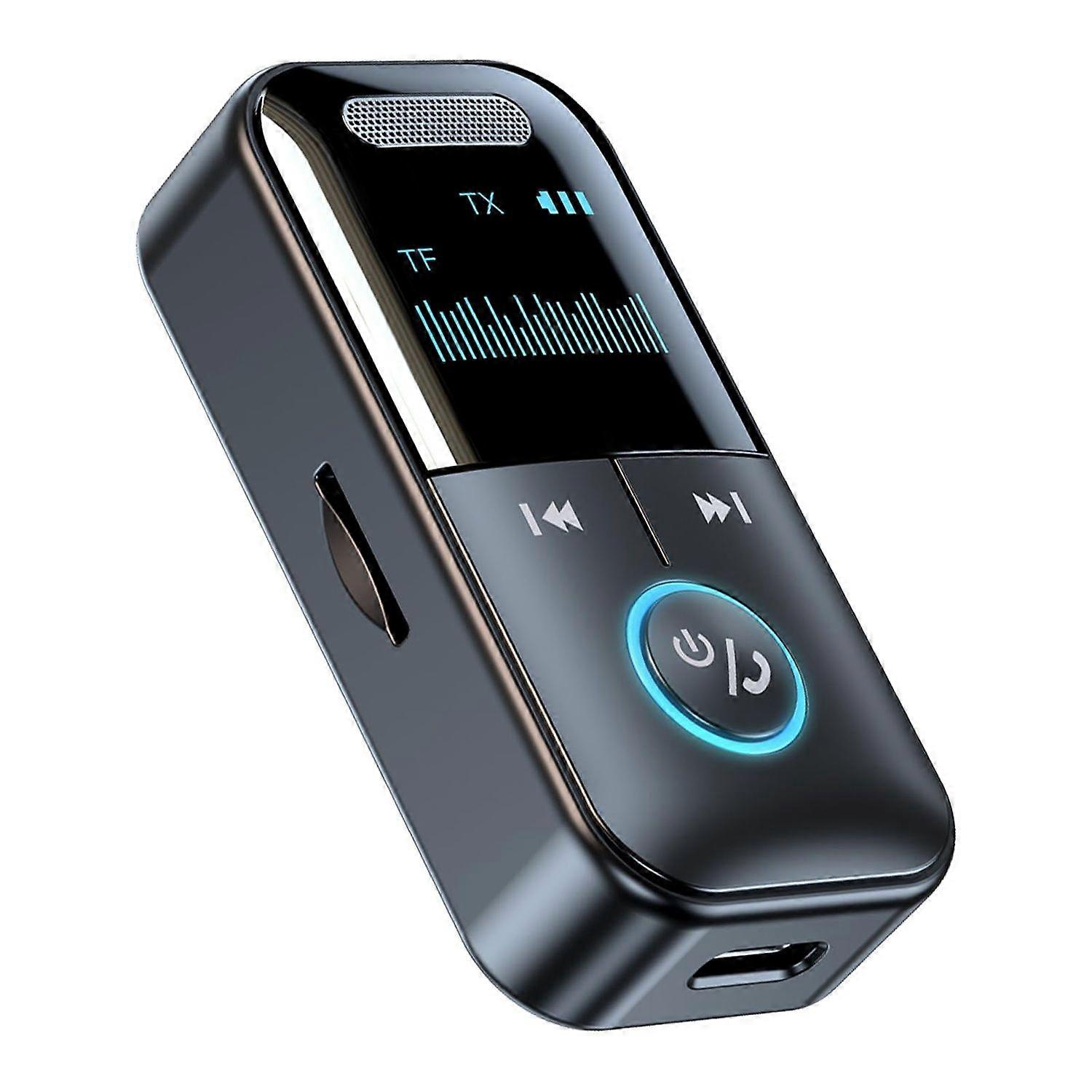 Bluetooth 5.4 Transmitter Receiver 2-in-1 Mini Portable Wireless 3.5mm Jack AUX Adapter with LED Display Bluetooth Audio Adapter for TV/PC/Headphones/