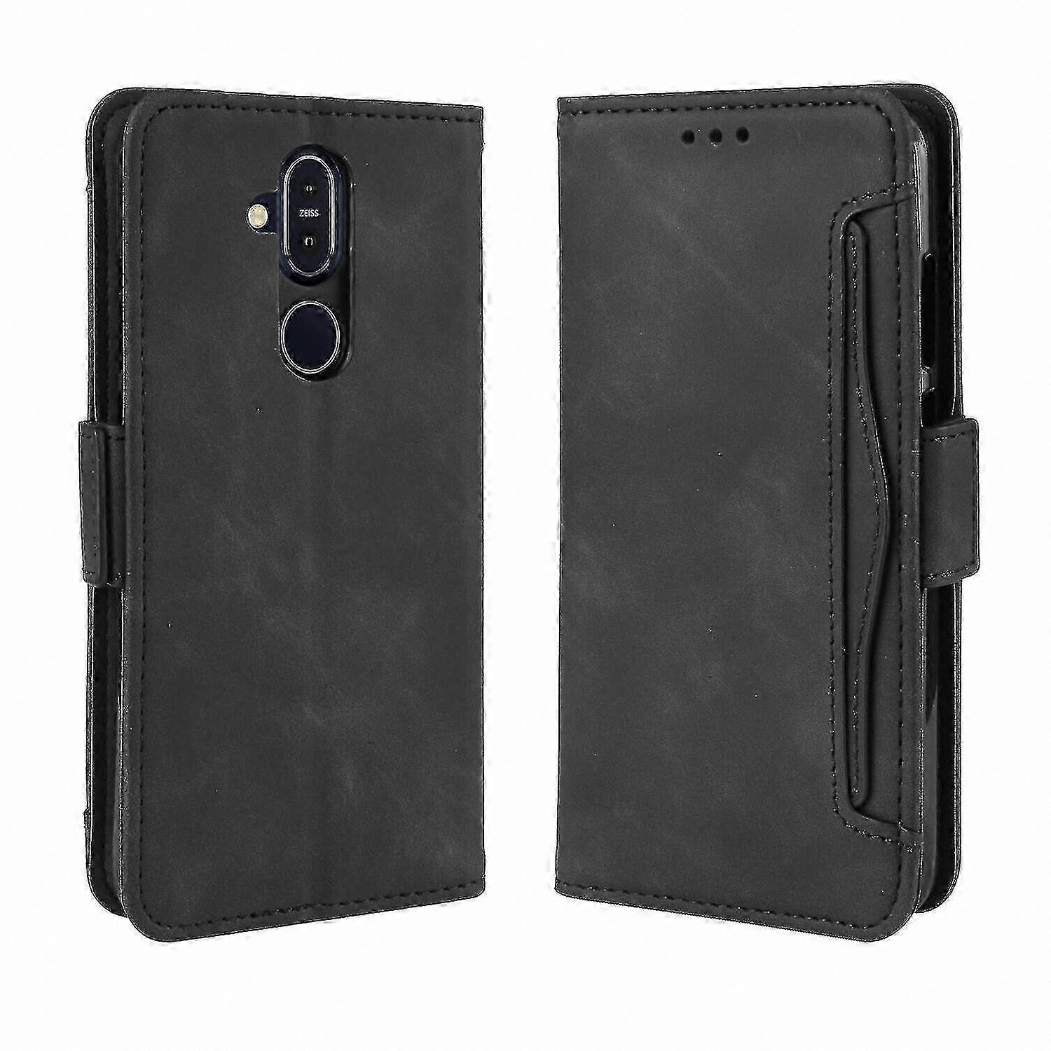 Leather Wallet Case with Card Holder and Magnetic Closure for 8.1 Smartphone