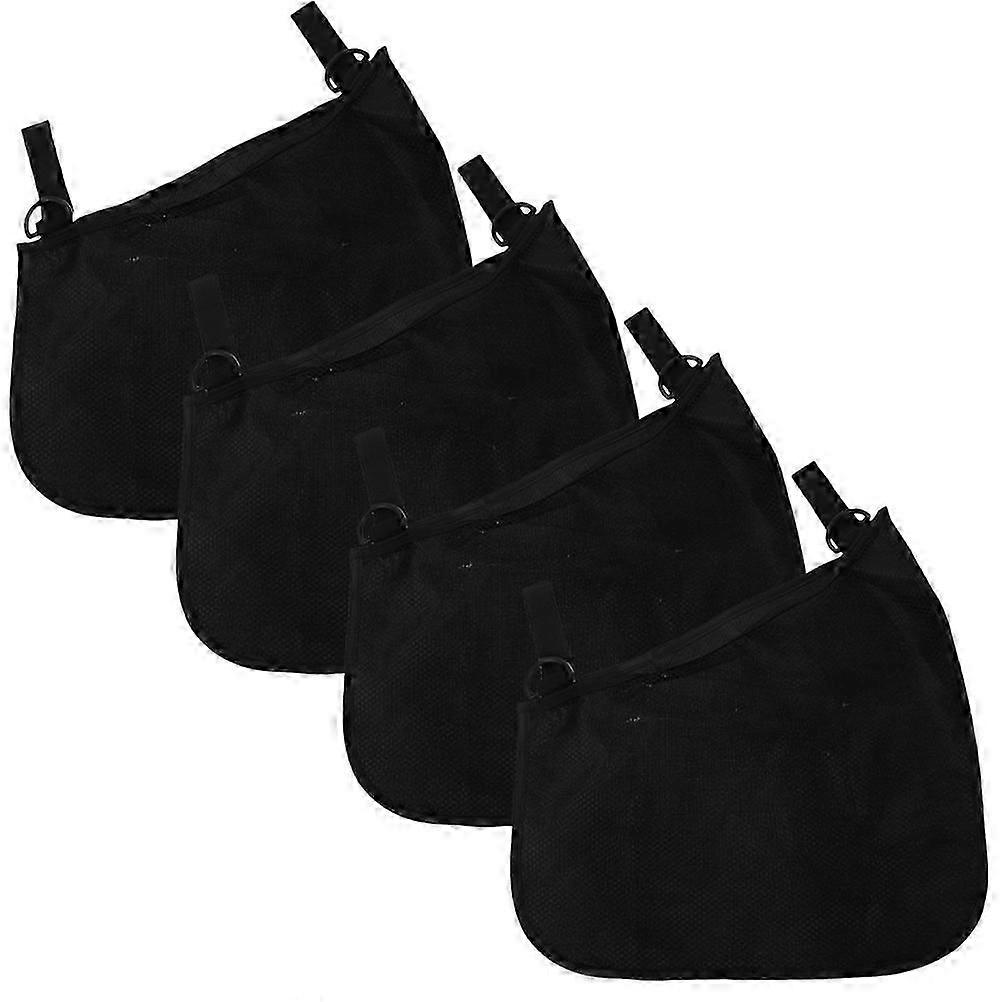 حقيبة تخزين عربة أطفال شبكية 4 قطع معلقة تصميم قابل للتعديل حزام منظمين لعربة أطفال أسود مقاوم للماء