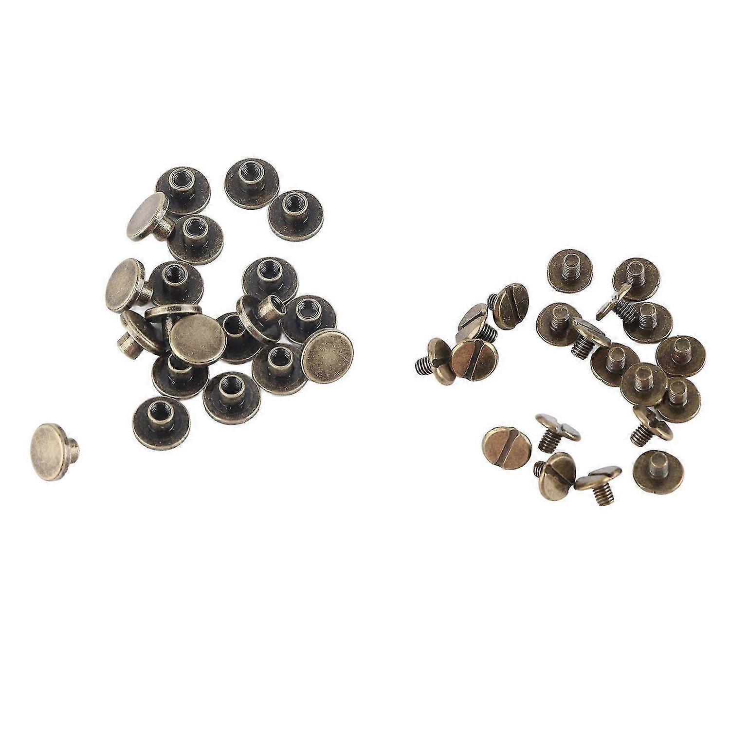 2025 Latest Model 20pcs Flat Head Copper Brass Screws Nuts Nails Rivets