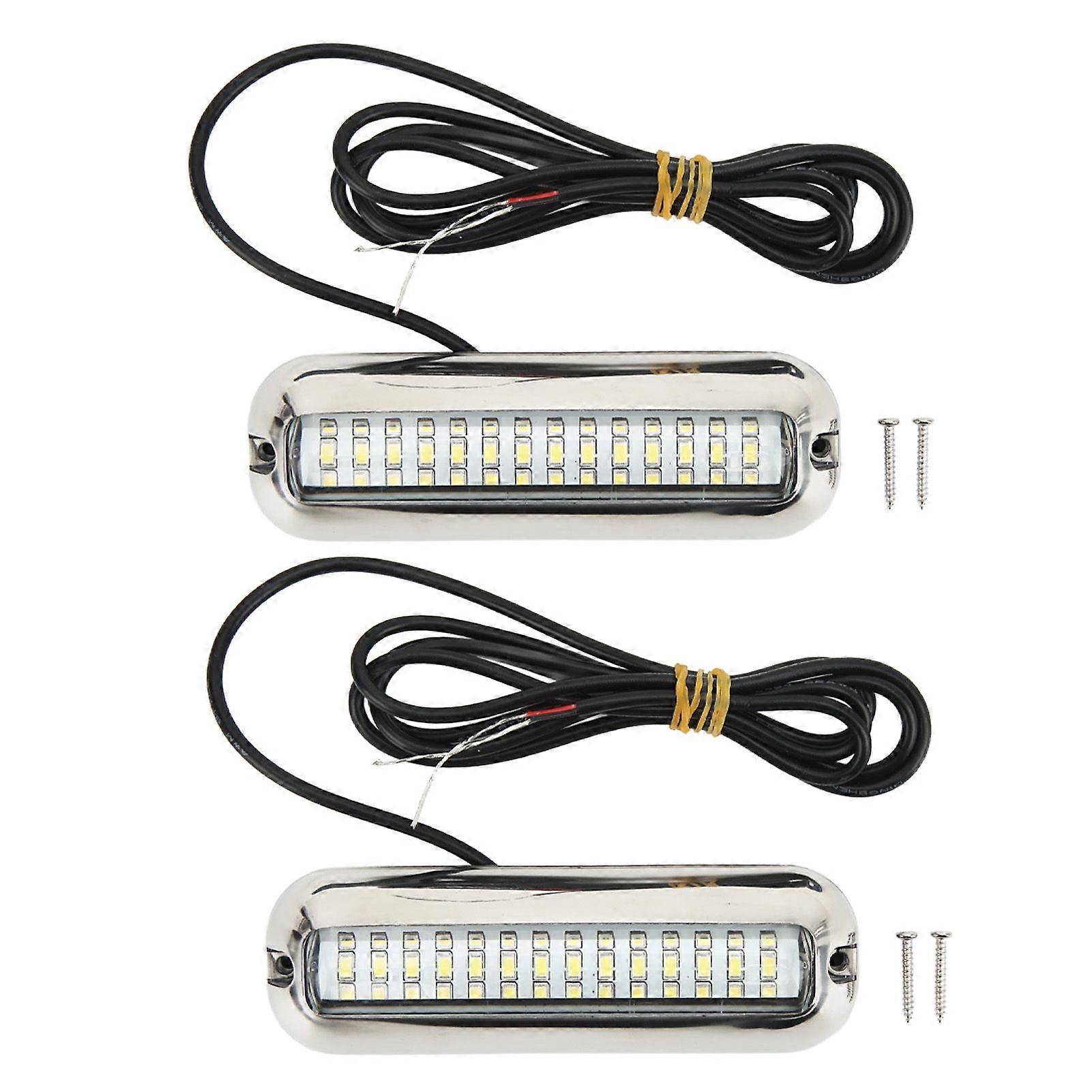 Marine Led Lights 42LEDS Waterproof Underwater LED Boat Light 1030V DC Drain Plug Light for Yacht Boat Blue Light