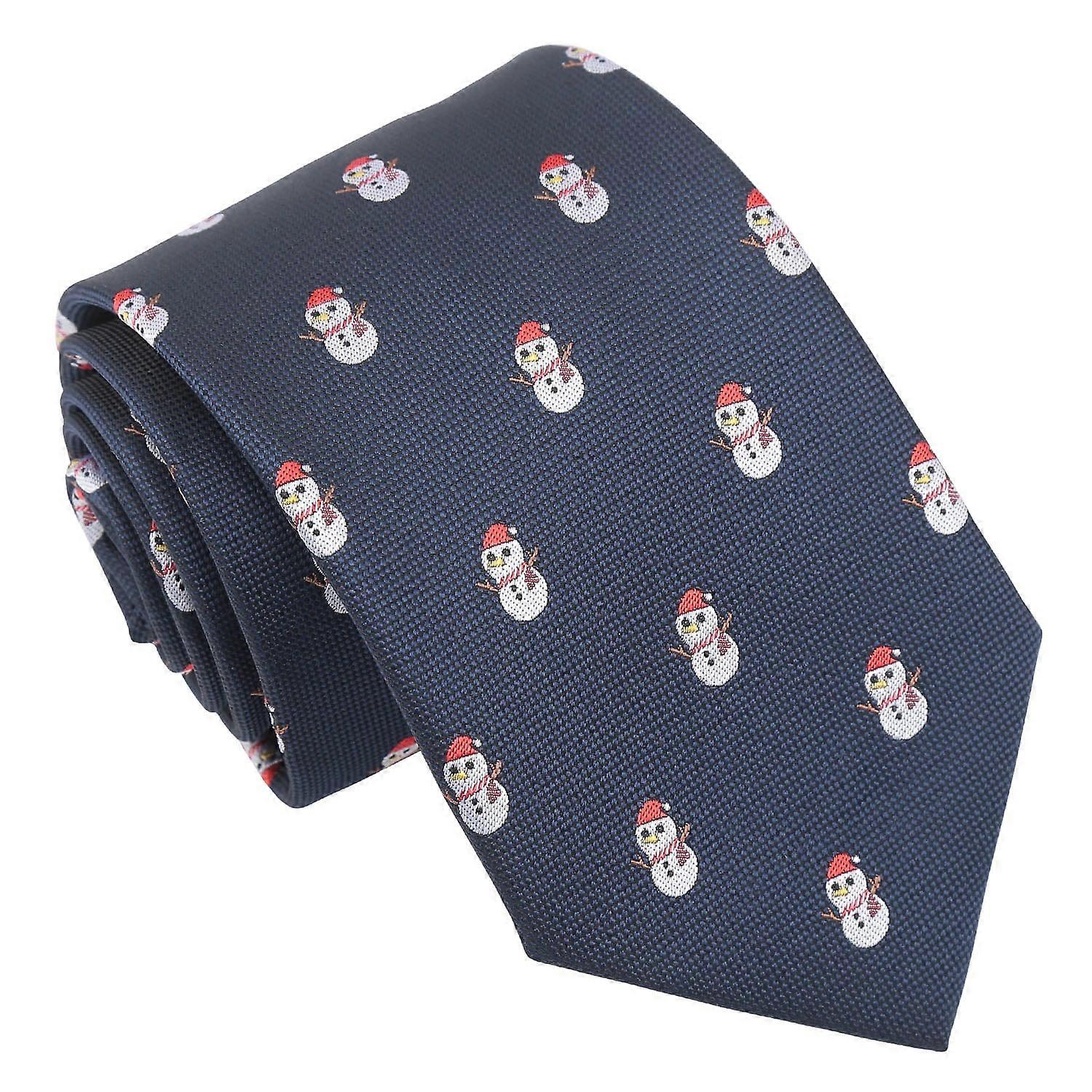 Navy Blue Snowman Tie
