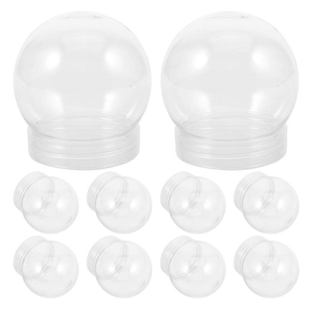 24Pcs DIY Snow Globe Plastic Clear Plastic Globes Water Globe for Christmas Crafts Making (L)