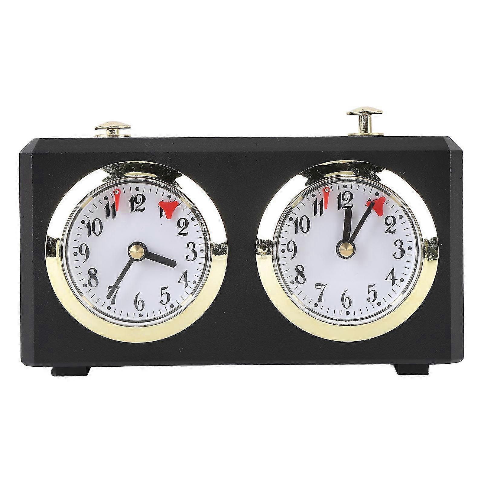 Mechanical Chess Clock Vintage Analog Chess Clock with Large Dials Wind Up Mechanism for Weiqi Competitions Black Edition 0919