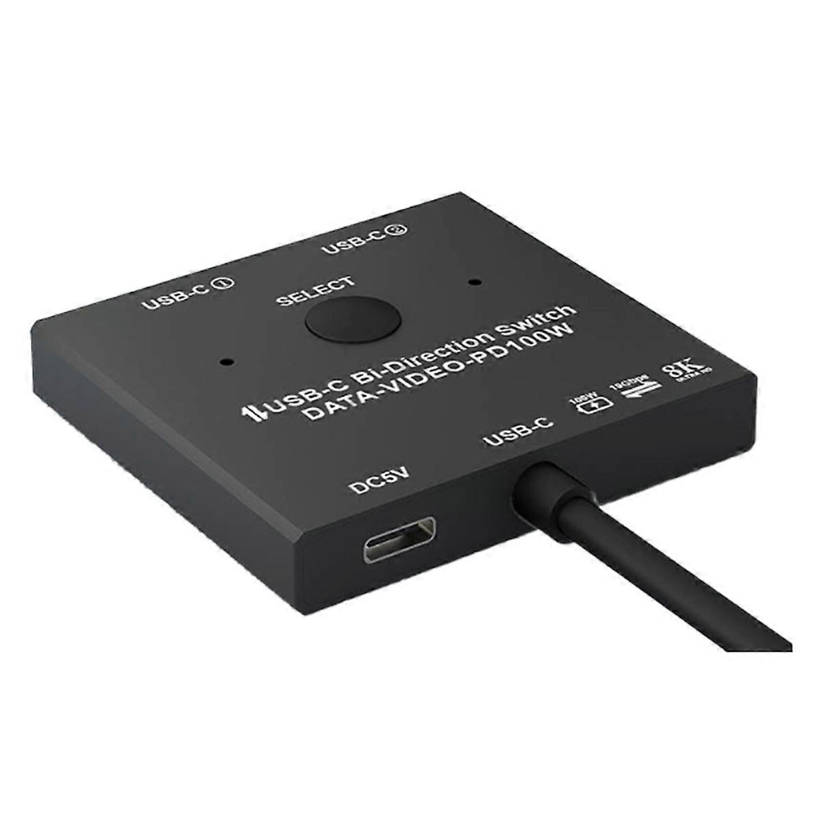 Bi-Directional 8K USB C KVM Switch USB3.1 Type-C Splitter Cable for Video 8K@30Hz 4K@120Hz PD 100w 10Gbps