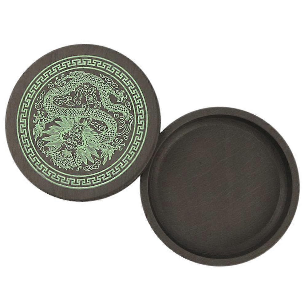 Chinese Inkstone Creative Ink Plate with Lid 1Set for Artistic Use
