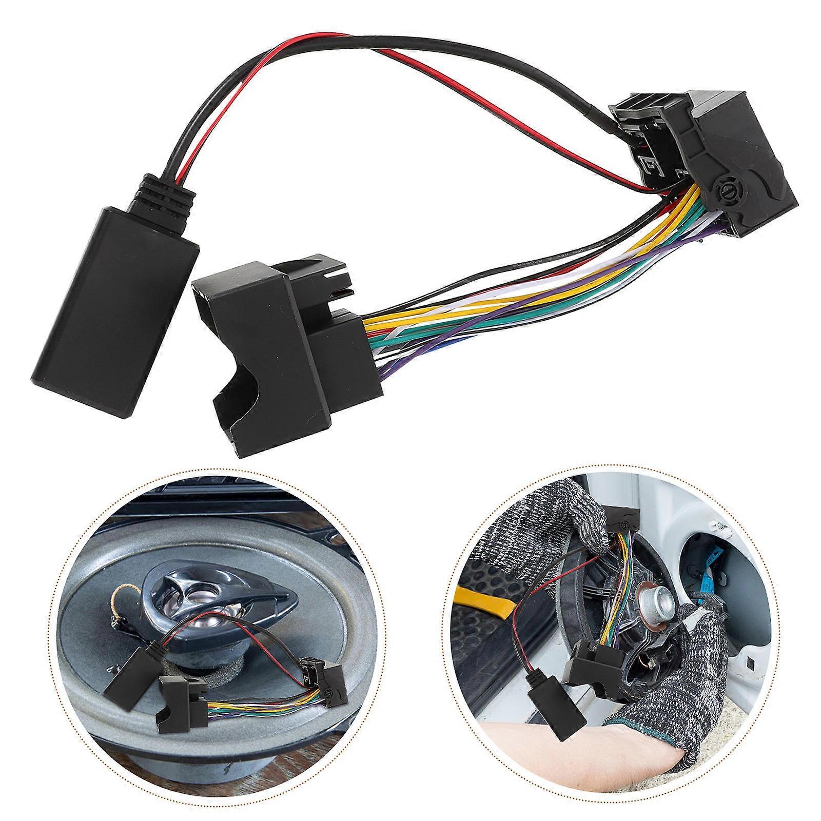 Car Audio Adapter Microphone Cable for Clear Calls and Music 2Pcs ABS Material