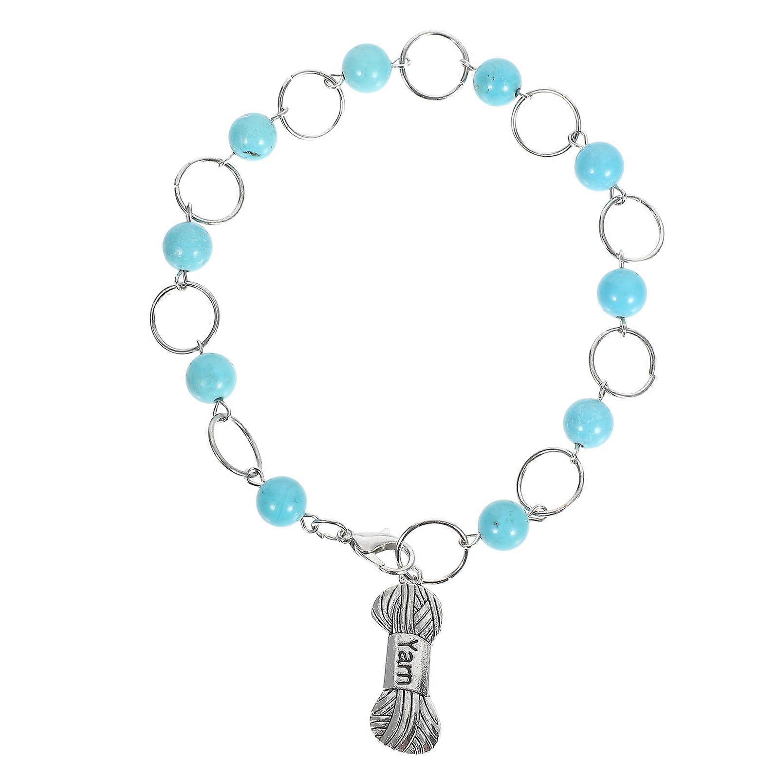 Knit Markers 5Pcs Stitch Marker Keeper with Beads Chain for Knitting